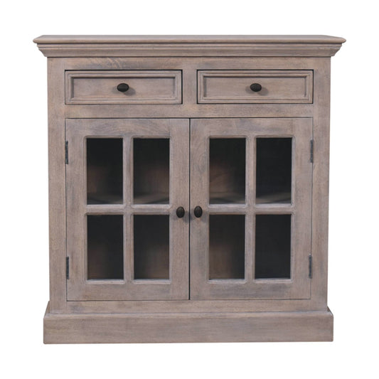 WillowStone Stone Finish Cabinet with Glazed Doors