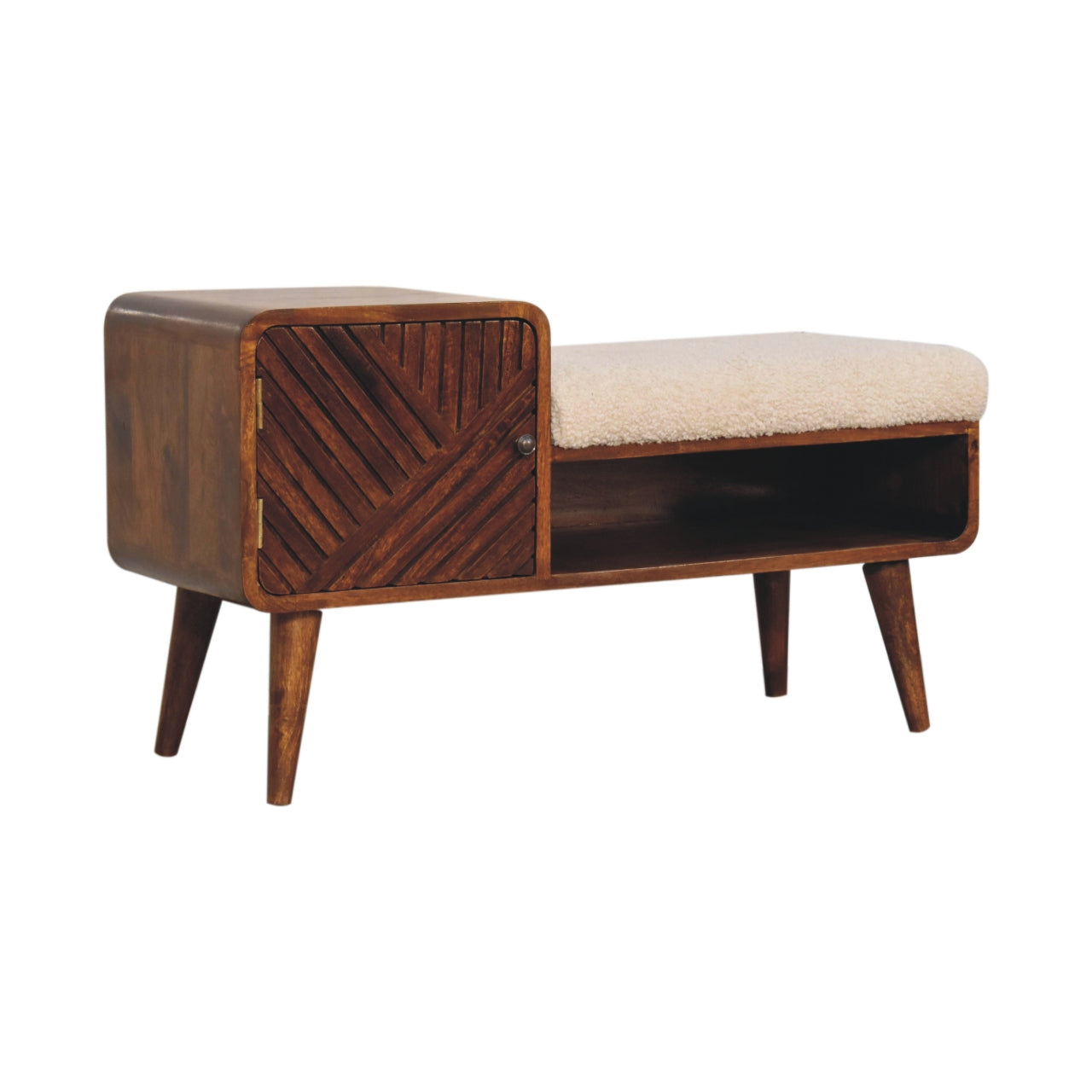WillowStone Boucle Carved Chestnut Telephone Table