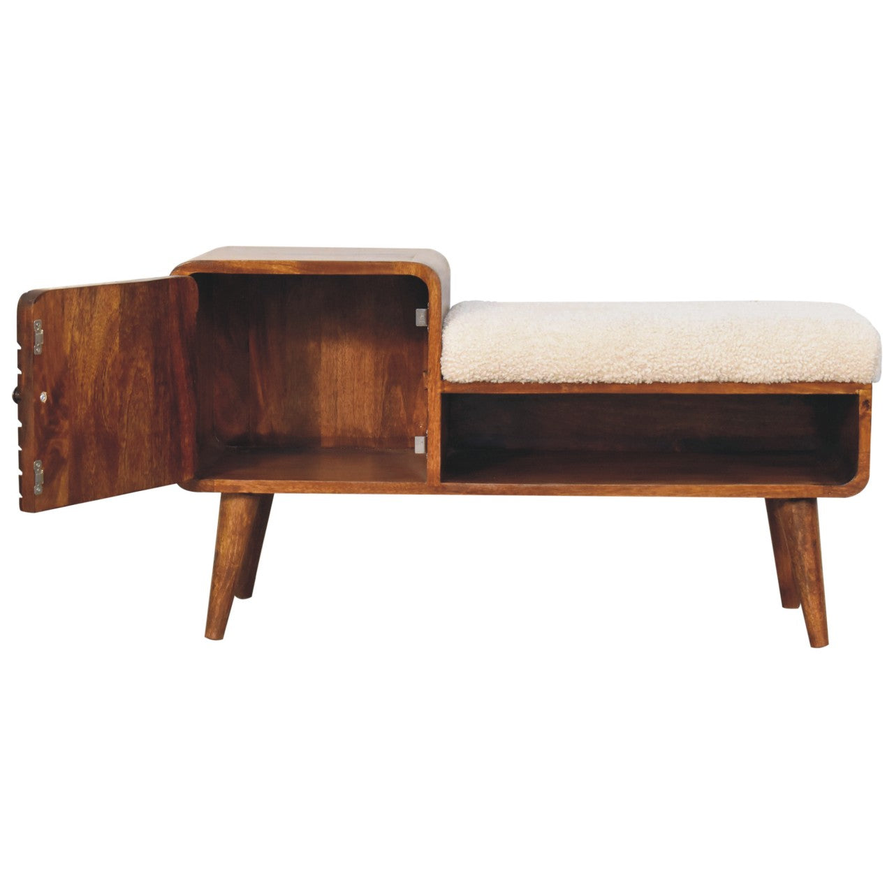 WillowStone Boucle Carved Chestnut Telephone Table