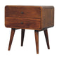 Large Curved Nightstand - Chestnut Finish