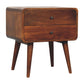 Large Curved Nightstand - Chestnut Finish
