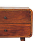 Large Curved Nightstand - Chestnut Finish