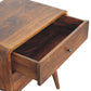 Large Curved Nightstand - Chestnut Finish