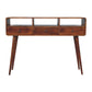 Curved Console Table - Chestnut Finish