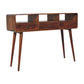 Curved Console Table - Chestnut Finish