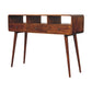 Curved Console Table - Chestnut Finish