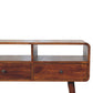 Curved Console Table - Chestnut Finish
