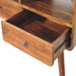 Curved Console Table - Chestnut Finish