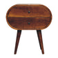 Large Circular Nightstand - Chestnut Finish