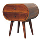 Large Circular Nightstand - Chestnut Finish