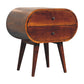 Large Circular Nightstand - Chestnut Finish
