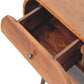 Large Circular Nightstand - Chestnut Finish