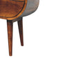Large Circular Nightstand - Chestnut Finish