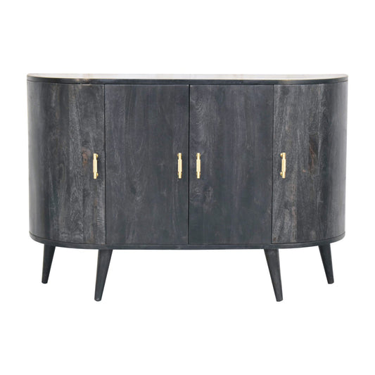 WillowStone Ash Black T-Bar Quad Cabinet – handcrafted solid wood furniture by WillowStone