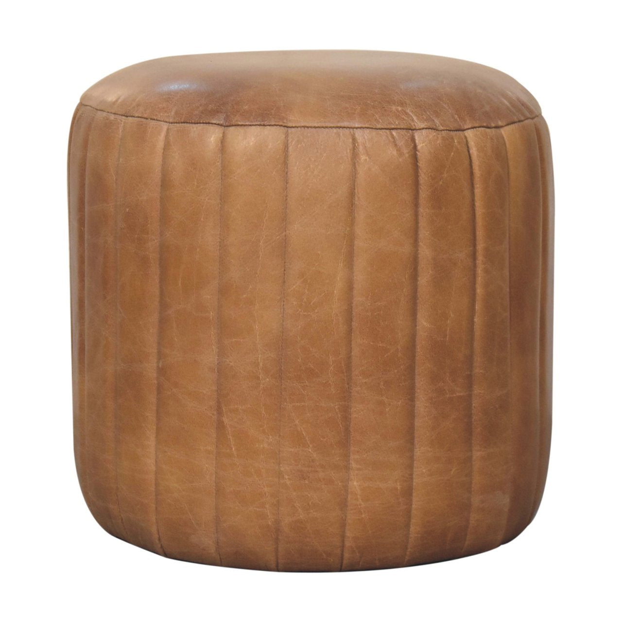 WillowStone Buffalo Leather Boucle Footstool