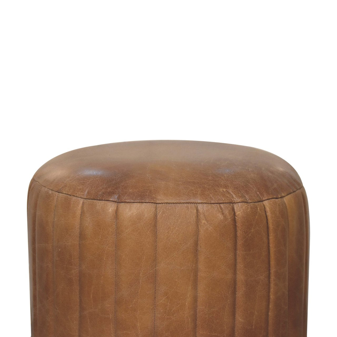 WillowStone Buffalo Leather Boucle Footstool