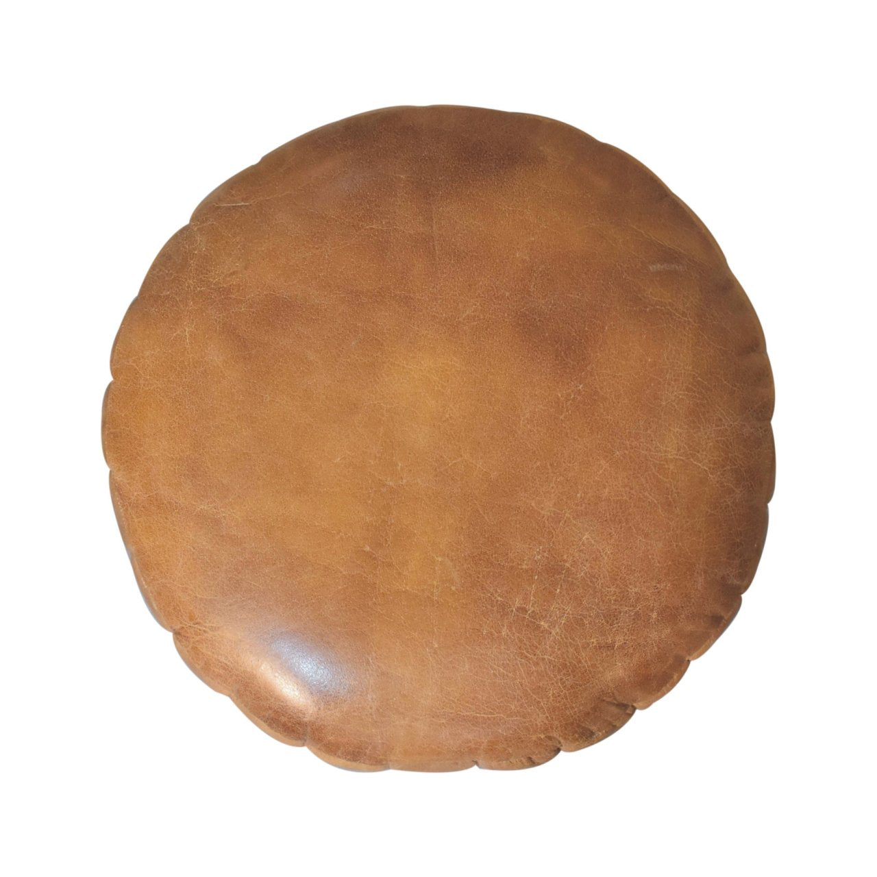 WillowStone Buffalo Leather Boucle Footstool