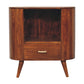 Cortez Open-Slot T-Bar Cabinet - Chestnut Finish