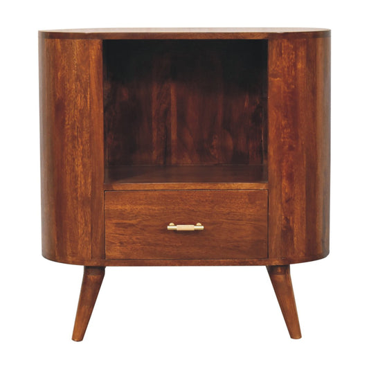 WillowStone T-bar Cortez Chestnut Open Slot Cabinet
