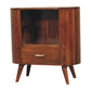 Cortez Open-Slot T-Bar Cabinet - Chestnut Finish