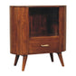 Cortez Open-Slot T-Bar Cabinet - Chestnut Finish