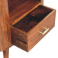 Cortez Open-Slot T-Bar Cabinet - Chestnut Finish