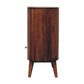 Cortez Open-Slot T-Bar Cabinet - Chestnut Finish