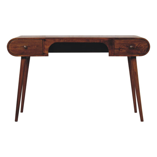 WillowStone Chestnut London Arch Writing Desk – handcrafted solid wood furniture by WillowStone