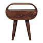 Open-Slot Circular Nightstand - Honey Caramel Finish
