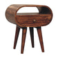Open-Slot Circular Nightstand - Honey Caramel Finish
