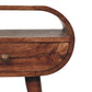 Open-Slot Circular Nightstand - Honey Caramel Finish