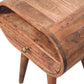 Open-Slot Circular Nightstand - Honey Caramel Finish