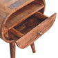 Open-Slot Circular Nightstand - Honey Caramel Finish