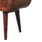 Open-Slot Circular Nightstand - Honey Caramel Finish
