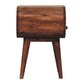 Open-Slot Circular Nightstand - Honey Caramel Finish