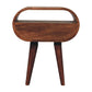 Open-Slot Circular Nightstand - Honey Caramel Finish