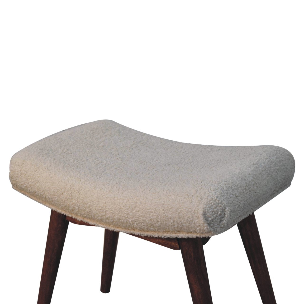 WillowStone Honey Caramel Boucle Cream Curved Bench
