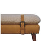 Leather Bouclé Bench - Tan Finish