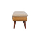 Leather Bouclé Bench - Tan Finish