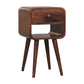 Mini Curved Nightstand - Honey Caramel Finish