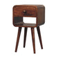 Mini Curved Nightstand - Honey Caramel Finish