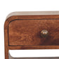 Mini Curved Nightstand - Honey Caramel Finish