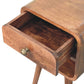Mini Curved Nightstand - Honey Caramel Finish