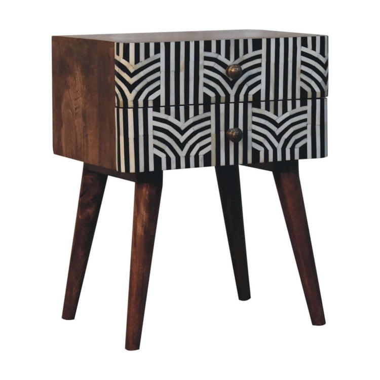 Honey Caramel Edessa Bone Inlay Bedside