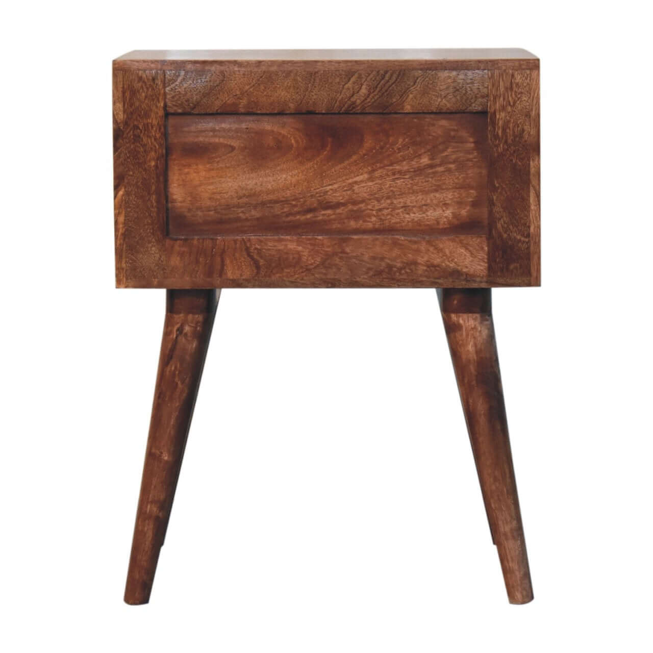 Discover the Honey Caramel Edessa Bone Inlay Bedside, a handcrafted nightstand with a drawer and elegant bone inlay design, perfect for any bedroom space.
