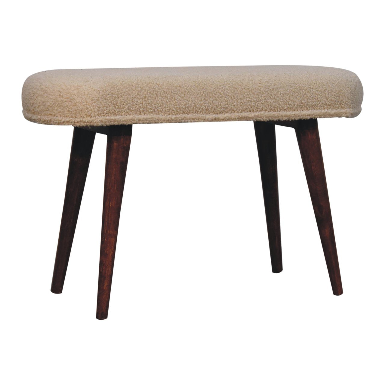 WillowStone Honey Caramel Boucle Cream Nordic Bench