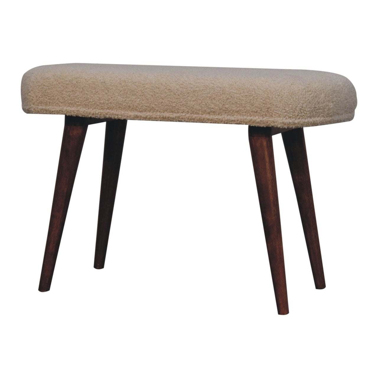 WillowStone Honey Caramel Boucle Cream Nordic Bench