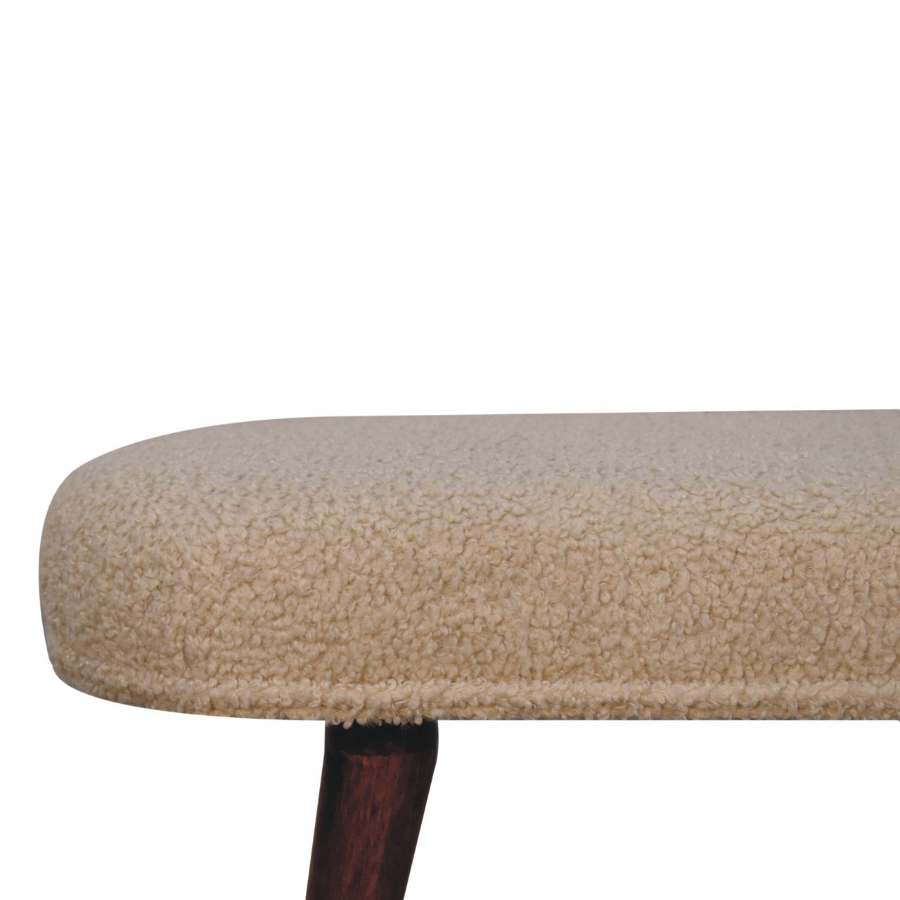WillowStone Honey Caramel Boucle Cream Nordic Bench