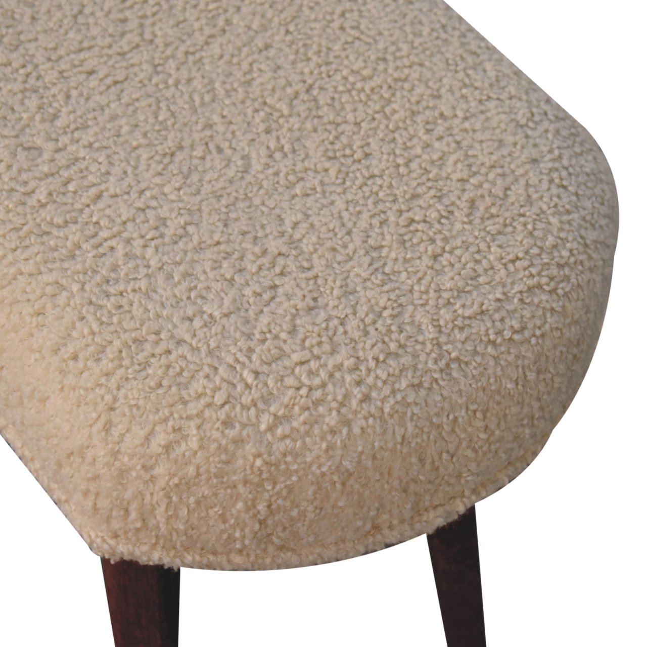 WillowStone Honey Caramel Boucle Cream Nordic Bench