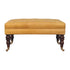 Honey Caramel Buffalo Ash Black Leather Ottoman – Front View
